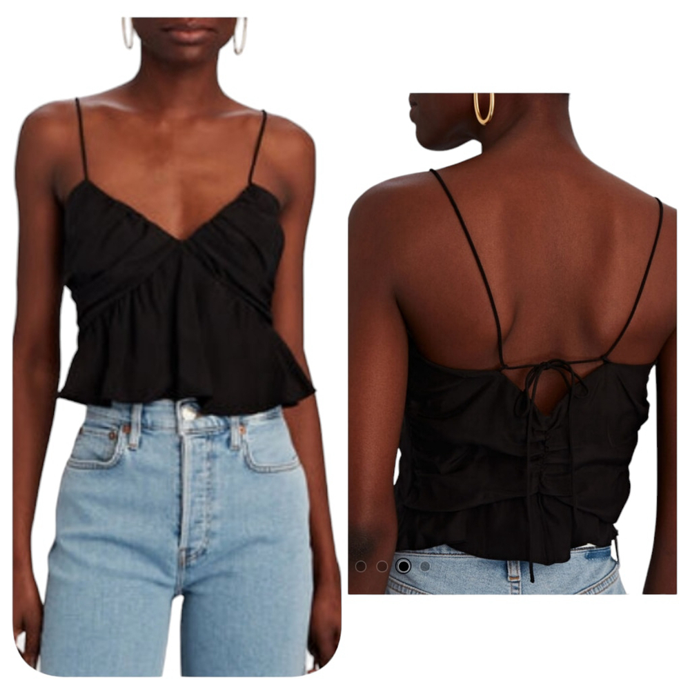 NWOT FRAME Gathered Crepe De Chine Camisole Sz L